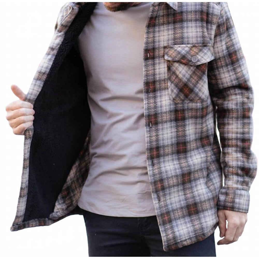 NEW SOULSTAR checked shacket in blue/grey plaid